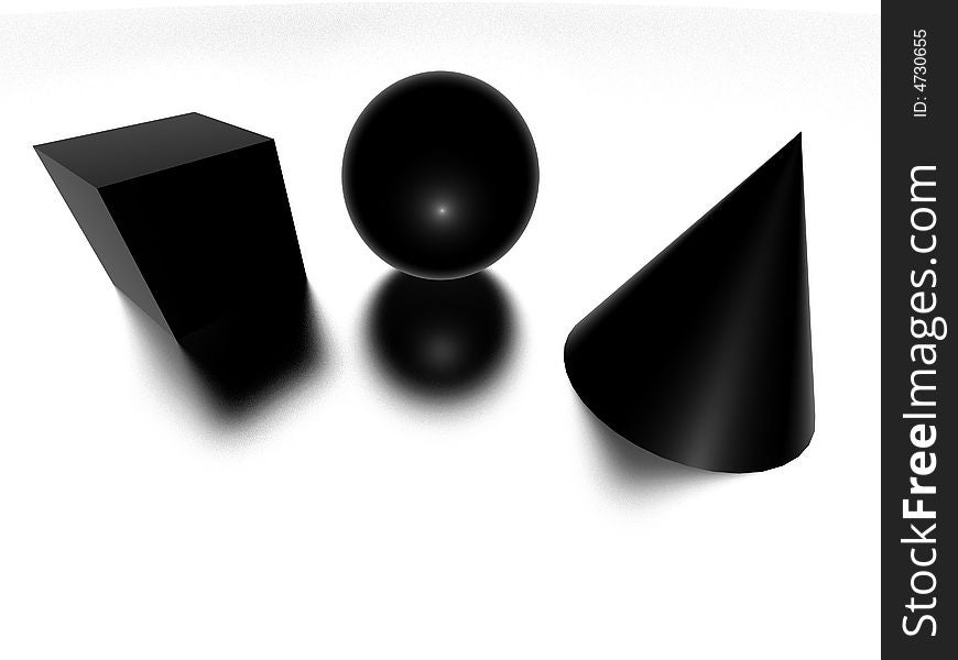 Objects witdh a black gloss texture. Objects witdh a black gloss texture