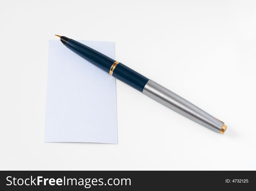 Writing; business; blank; card; isolated. Writing; business; blank; card; isolated