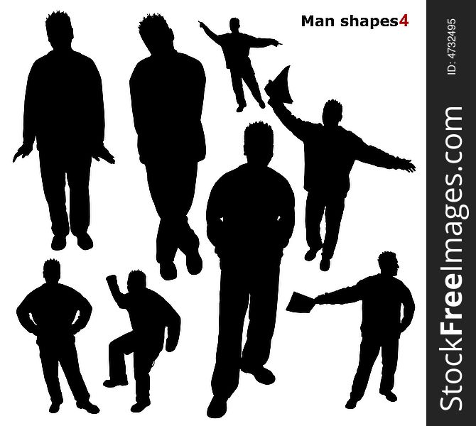 Black silhouettes of men illustration. Black silhouettes of men illustration