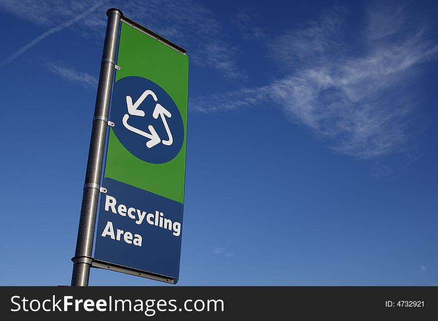 Recycling area sign bedworth coventry england uk