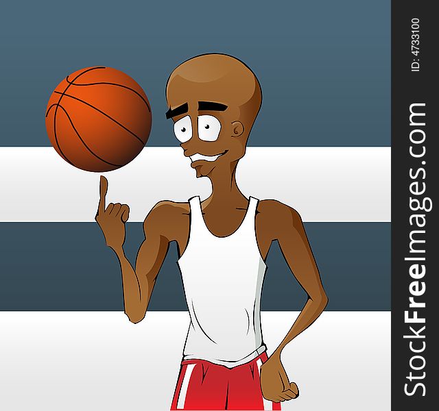 Vector Basketball Players, a cartoon character