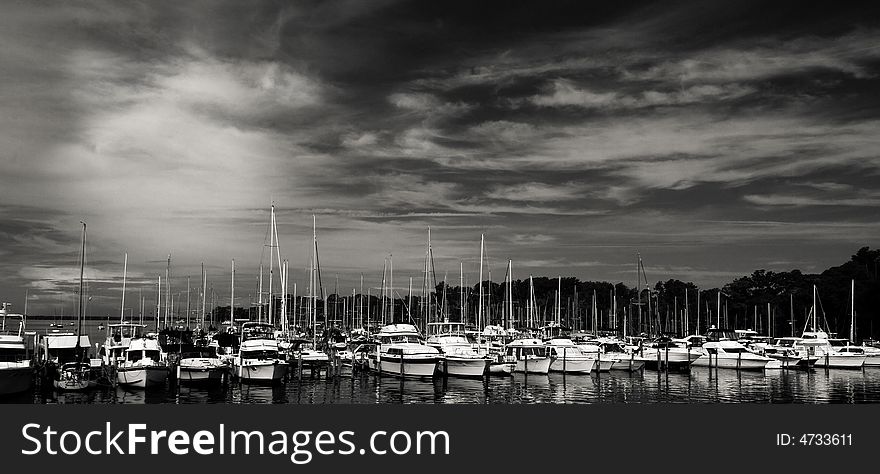 Docked boats on Julington Creek in Jacksonville, Florida. Docked boats on Julington Creek in Jacksonville, Florida.