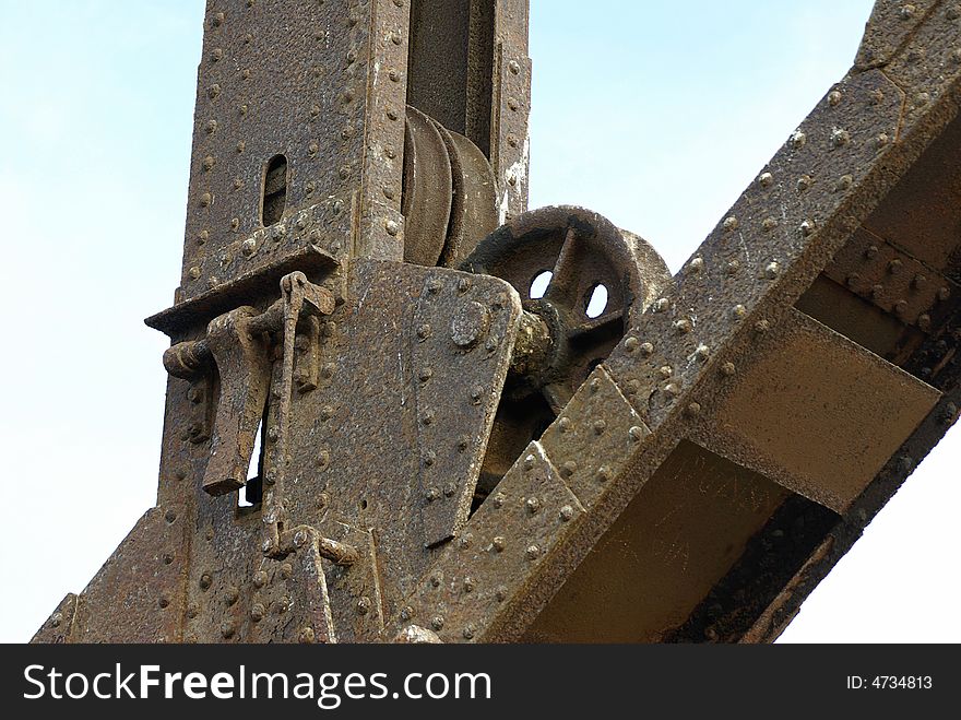 Detail of old crane in Antofagasta, Chile, South America.