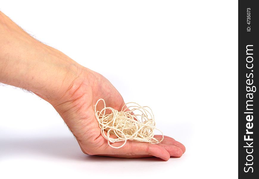Hand With Knot Of Thread