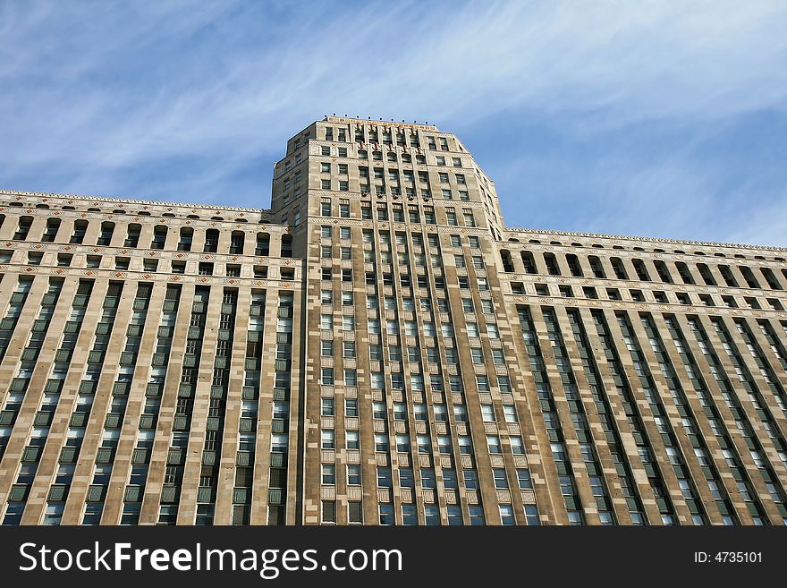 The high-rise buildings in the downtown Chicago. The high-rise buildings in the downtown Chicago