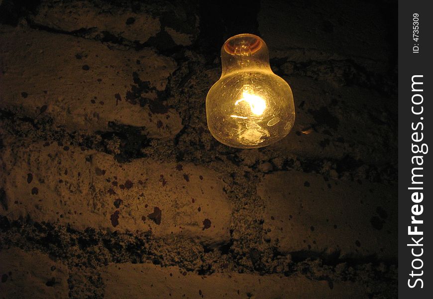 A bulb being switched into a village as the only resource into indian villages. A bulb being switched into a village as the only resource into indian villages