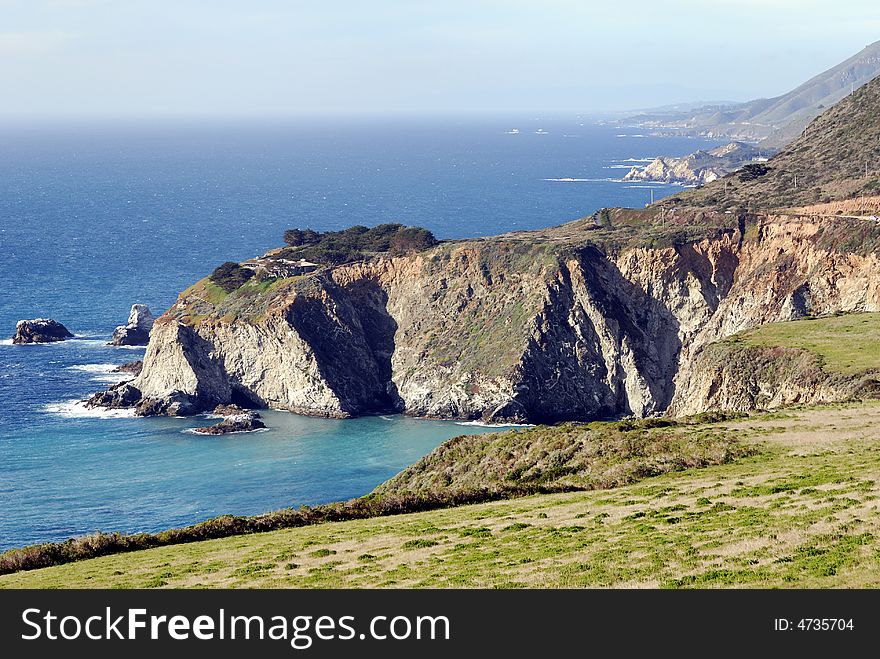 Beautiful Big Sur along California coast on a sunny day. Beautiful Big Sur along California coast on a sunny day