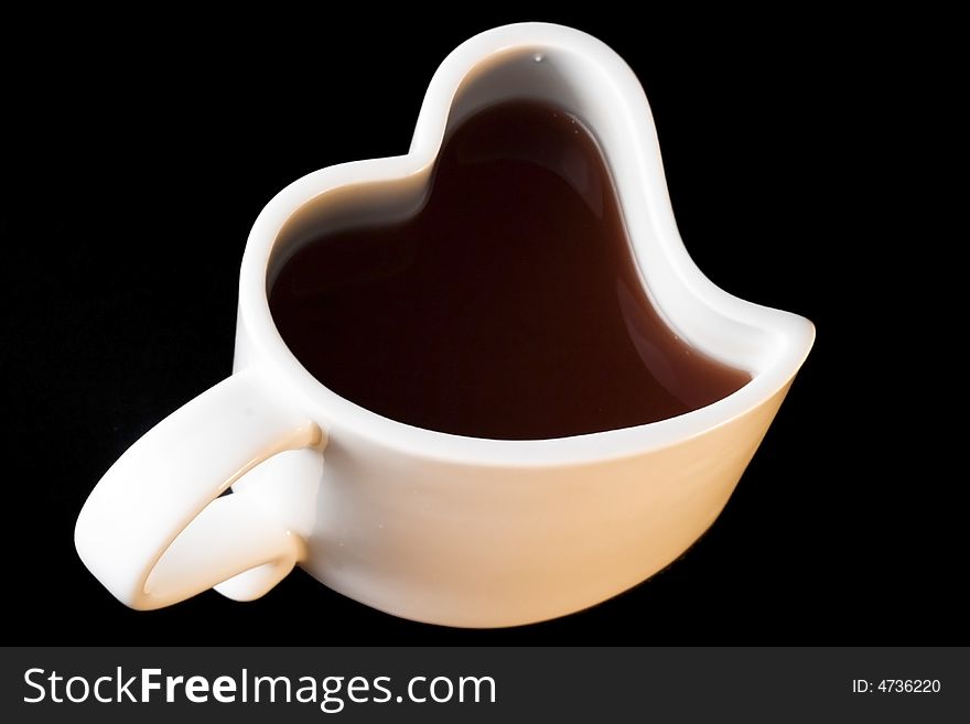 Love cup of coffee - heart shape