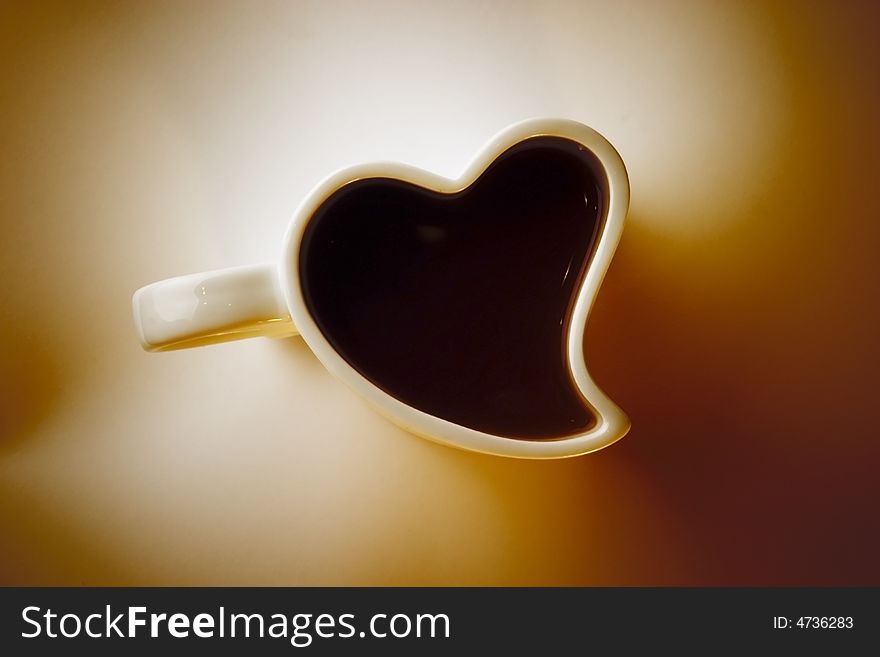 Love cup of coffee - heart shape