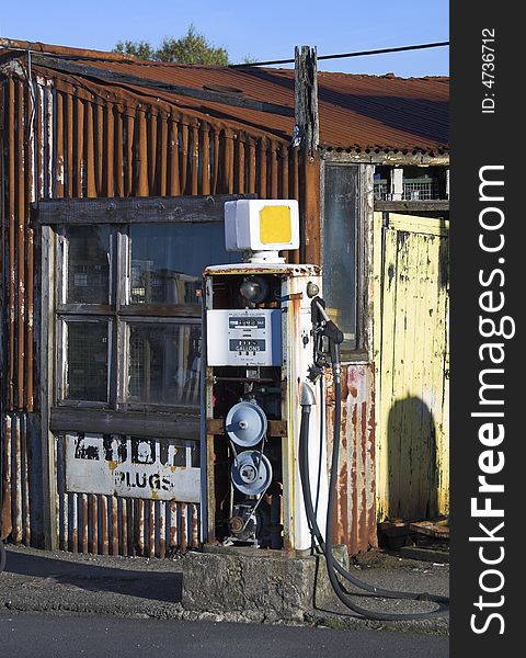 Old pump at disused petrol station. Old pump at disused petrol station