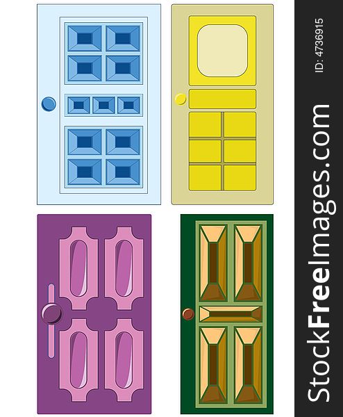 Four different style door design. Four different style door design