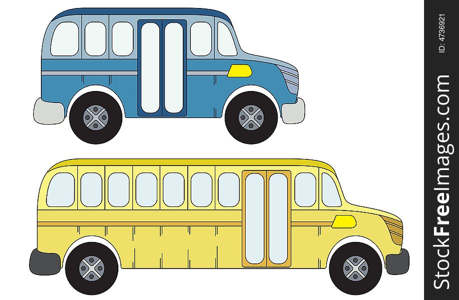 The school bus with mini type. The school bus with mini type