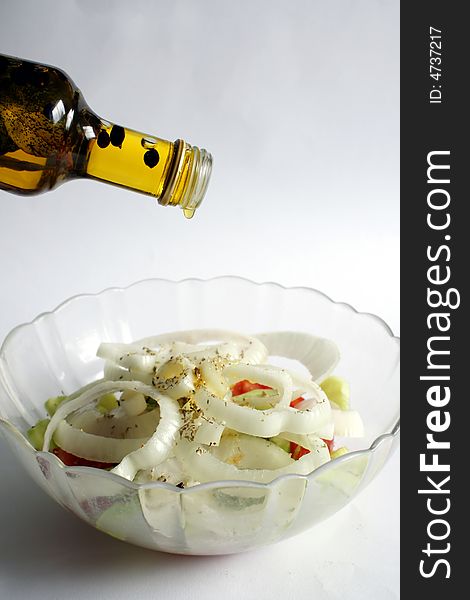Greek salad with olive oil
