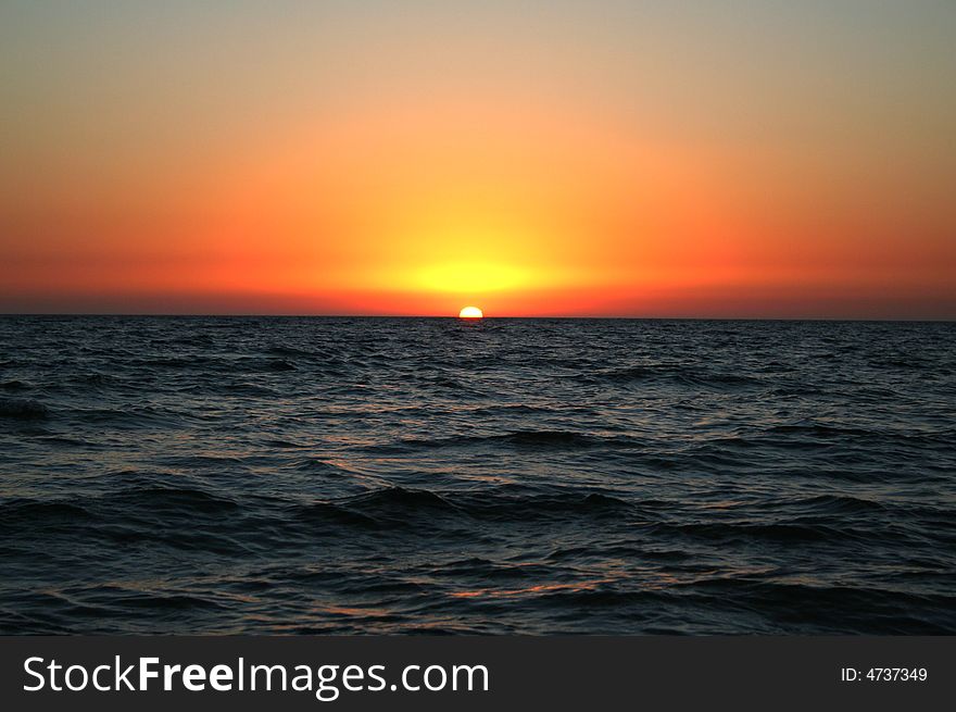 Beautiful sunset over the ocean, from West beach, Adelaide, Australia. Beautiful sunset over the ocean, from West beach, Adelaide, Australia