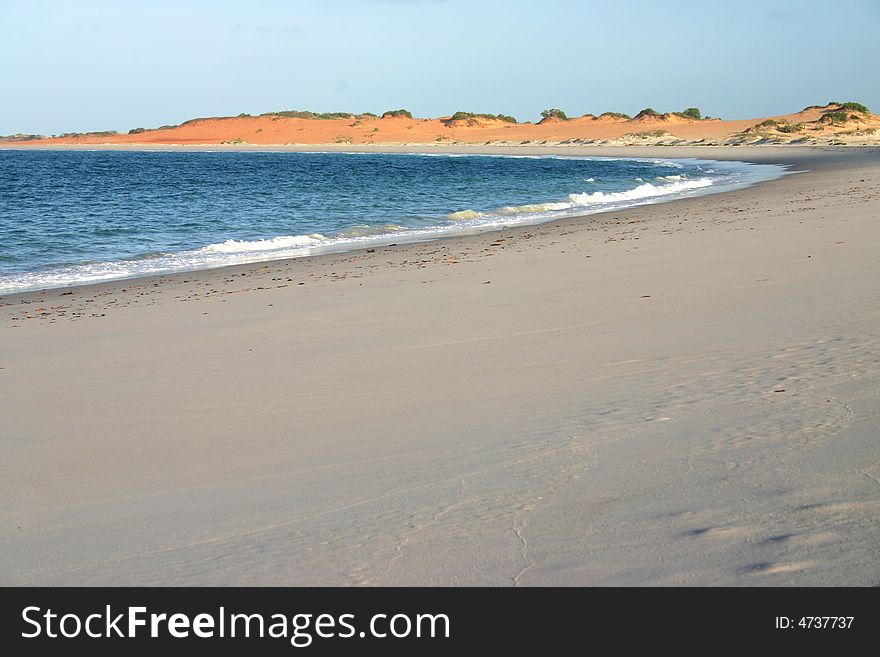 Blue sky over the bay of sandy beach . Australian