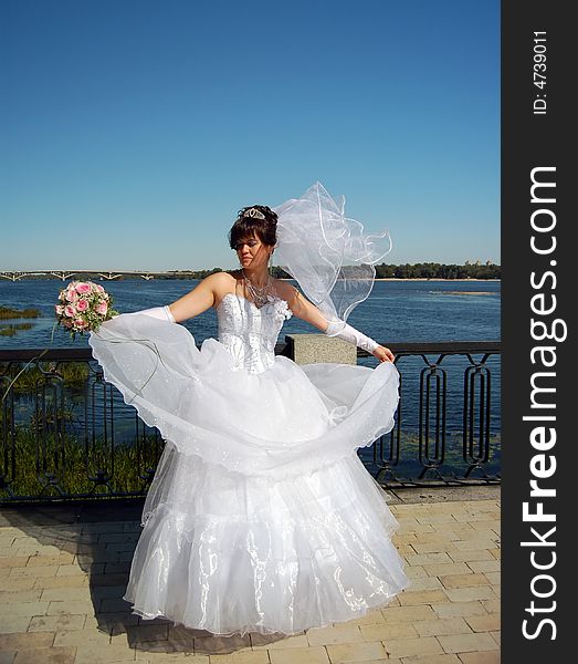 Bride portrait near the river. Bride portrait near the river