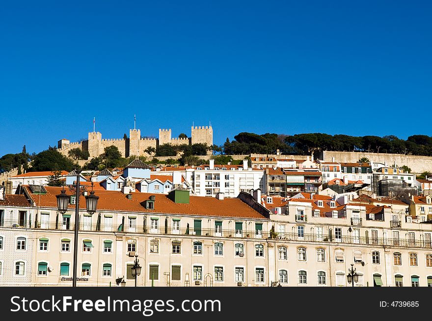 View of Lisbon with the castelo de sao jorge