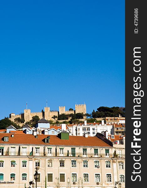 View of Lisbon with the castelo de sao jorge