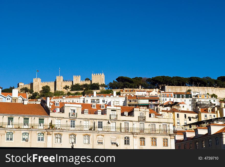 View of Lisbon with the castelo de sao jorge