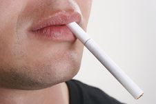 Cigarette In Mouth Stock Photos