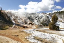 Terrace In Mammoth Hot Springs In Yellowstone NP Royalty Free Stock Photos Terrace In Mammoth Hot Springs In Yellowstone NP Royalty Free Stock Photos