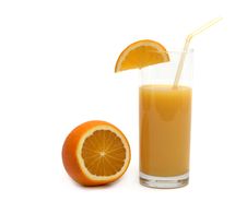 Orange And Orange Juice Stock Photography