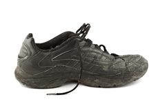 Old Grungy Running Shoes Isolated On White Stock Images Old Grungy Running Shoes Isolated On White Stock Images