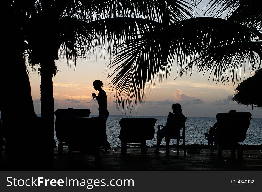 A peaceful  scenery with sunset at cuba. A peaceful  scenery with sunset at cuba