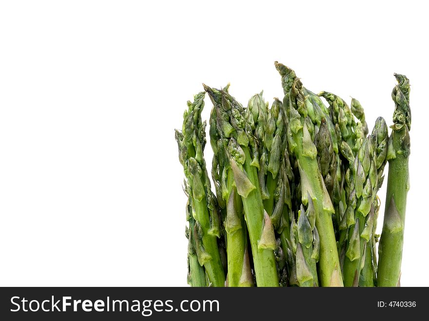 Fresh Asparagus On White