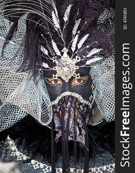 Black and silver mask at the Venice Carnival