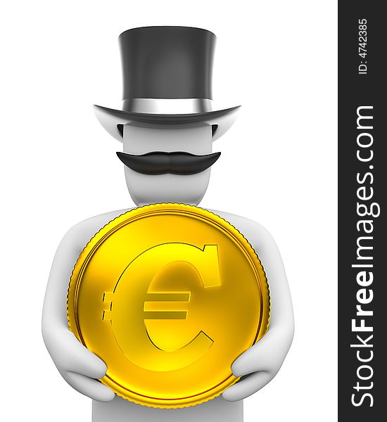 Gentleman And Eur Coin.