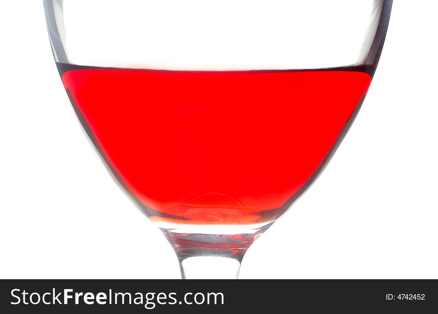 Close-up glass with red wine, isolated on white background