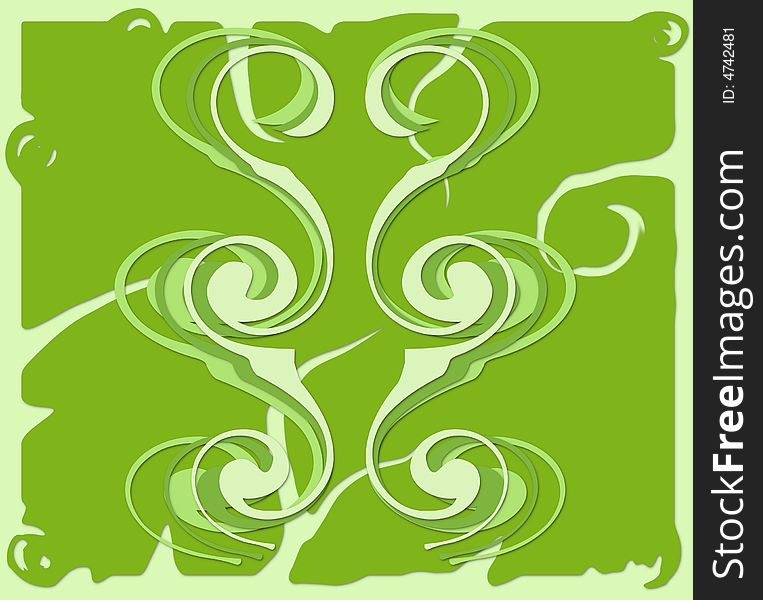 Twirly growing design with balanced and beautifully stylized shapes. Twirly growing design with balanced and beautifully stylized shapes.
