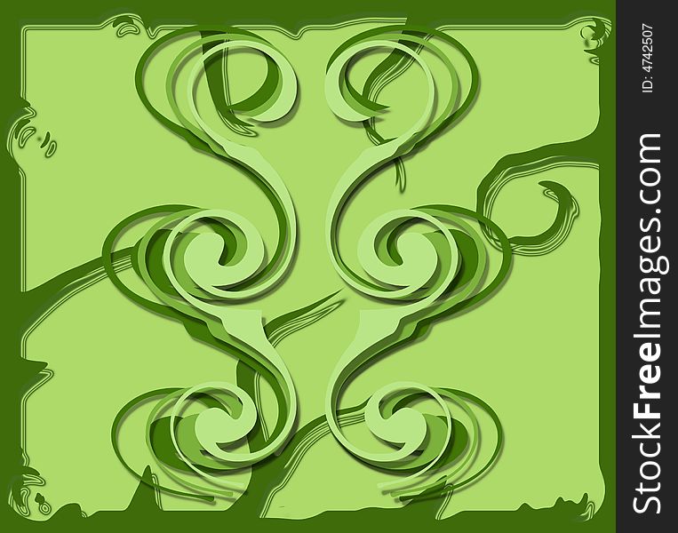 Twirly growing design with balanced and beautifully stylized shapes. evolving growing parrots rabbits plants flowers. Twirly growing design with balanced and beautifully stylized shapes. evolving growing parrots rabbits plants flowers