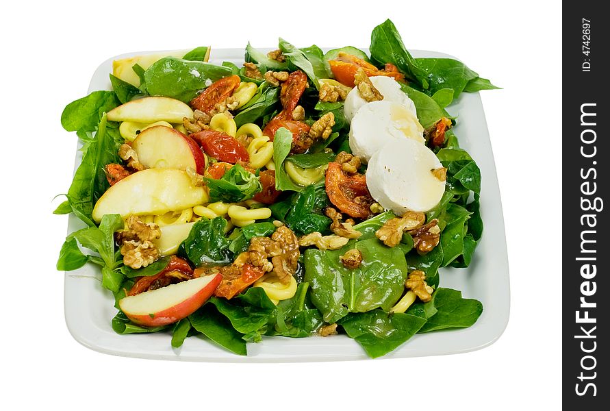 Fresh and healthy salad isolated on a white background