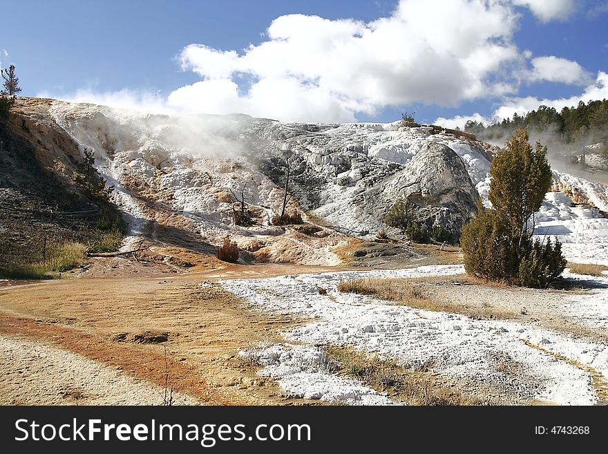 Terrace in Mammoth Hot Springs in Yellowstone NP