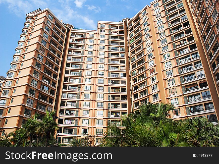 A modern aparment block in Foshan,Guangdong,China,flourishing real estate industry in this area. A modern aparment block in Foshan,Guangdong,China,flourishing real estate industry in this area.