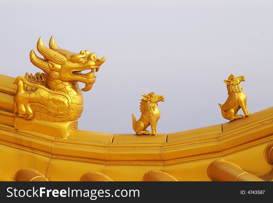 An ornamental ridge, as on top of chinese traditional building wall or roof. An ornamental ridge, as on top of chinese traditional building wall or roof.