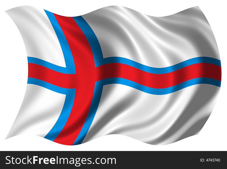 Faroe Island Flag Isolated