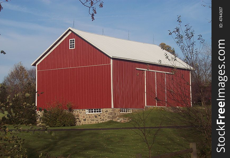 An October Day...driving thru country...this Red Barn really made a beautiful scene.