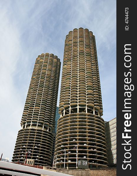 The high-rise buildings in Chicago