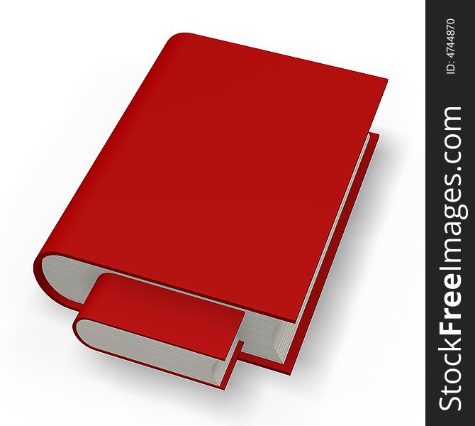 Red book or dictionary nested isolated on white background