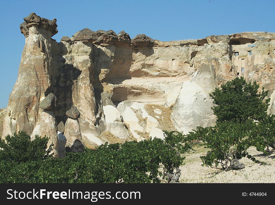 Goreme, capadoccia - mushroom rocks. asia. Goreme, capadoccia - mushroom rocks. asia