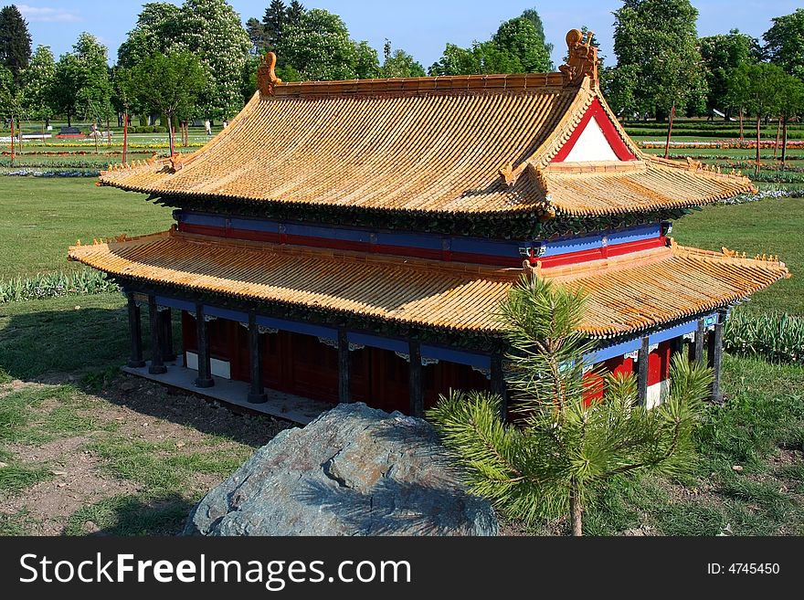Model of the ancient Chinese temple.