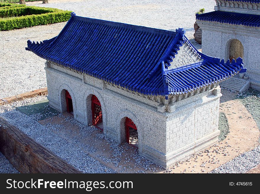 Model of the ancient Chinese temple.