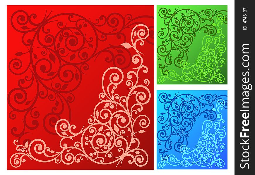 Color background with beautiful patterns for card or other design, an illustration