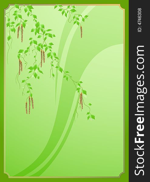 Birch leaf background, vector illustration, AI file included. Birch leaf background, vector illustration, AI file included