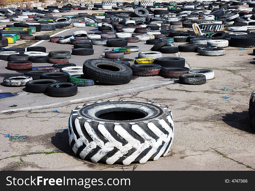 Old auto any tyres background. Old auto any tyres background