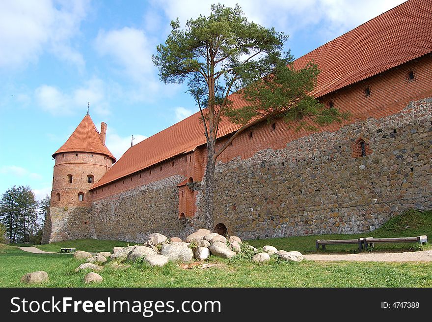 External wall of the Trakai castle. External wall of the Trakai castle.