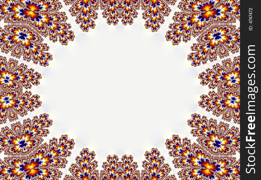 Flower shaped, various colored fractal. Flower shaped, various colored fractal